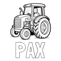 Online Created Coloring Page - PAX Coloring Page and Tractor Coloring Page - Realistic and Beautiful