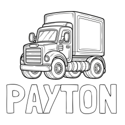 PAYTON Coloring Page and Big Truck Coloring Page