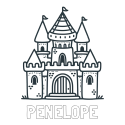 PENELOPE Coloring Page and Beautiful Castle Coloring Page for Kids