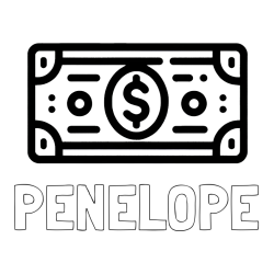 Online Created Coloring Page - PENELOPE Coloring Page and Coloring Page of a Dollar Bill
