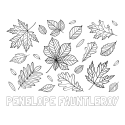 Online Created Coloring Page - PENELOPE FAUNTLEROY Coloring Page and Autumn Leaves Coloring Page