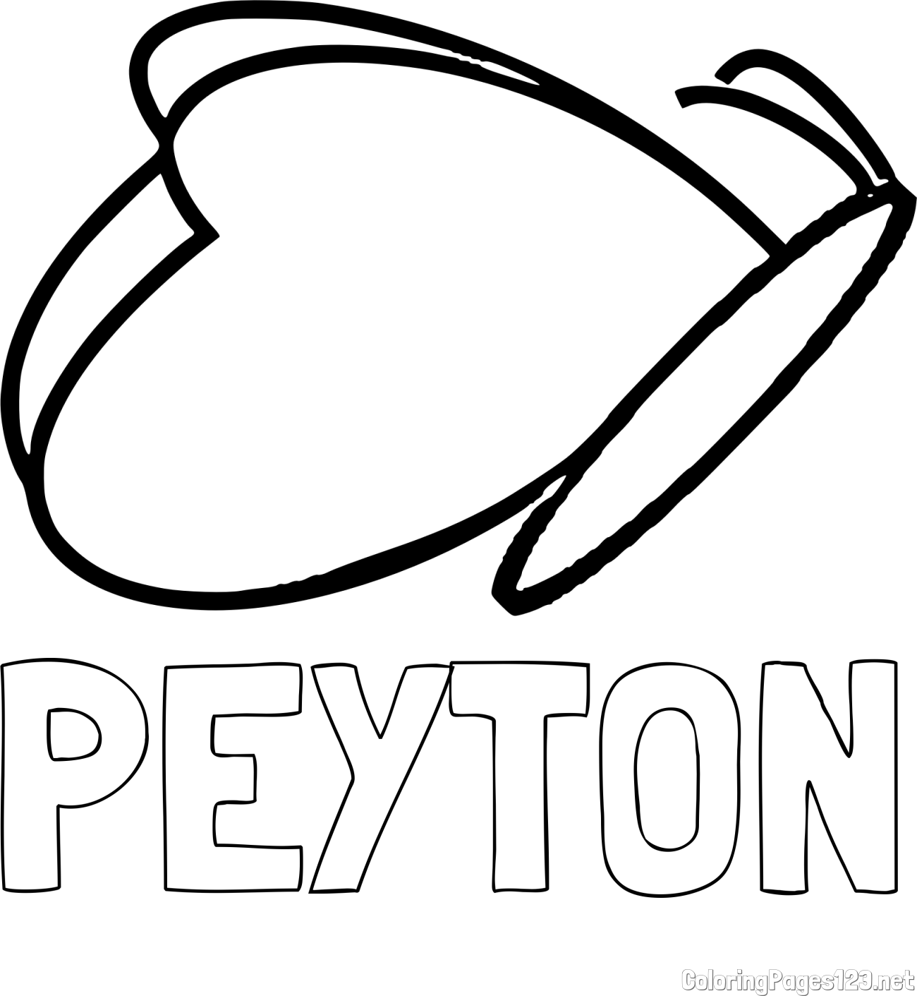 PEYTON Coloring Page and Butterfly Coloring Page for Preschool