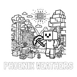 Online Created Coloring Page - PHOENIX WEATHERS Coloring Page and Minecraft World Coloring Page