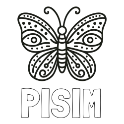Online Created Coloring Page - PISIM Coloring Page and Butterfly Coloring Page (Simple)
