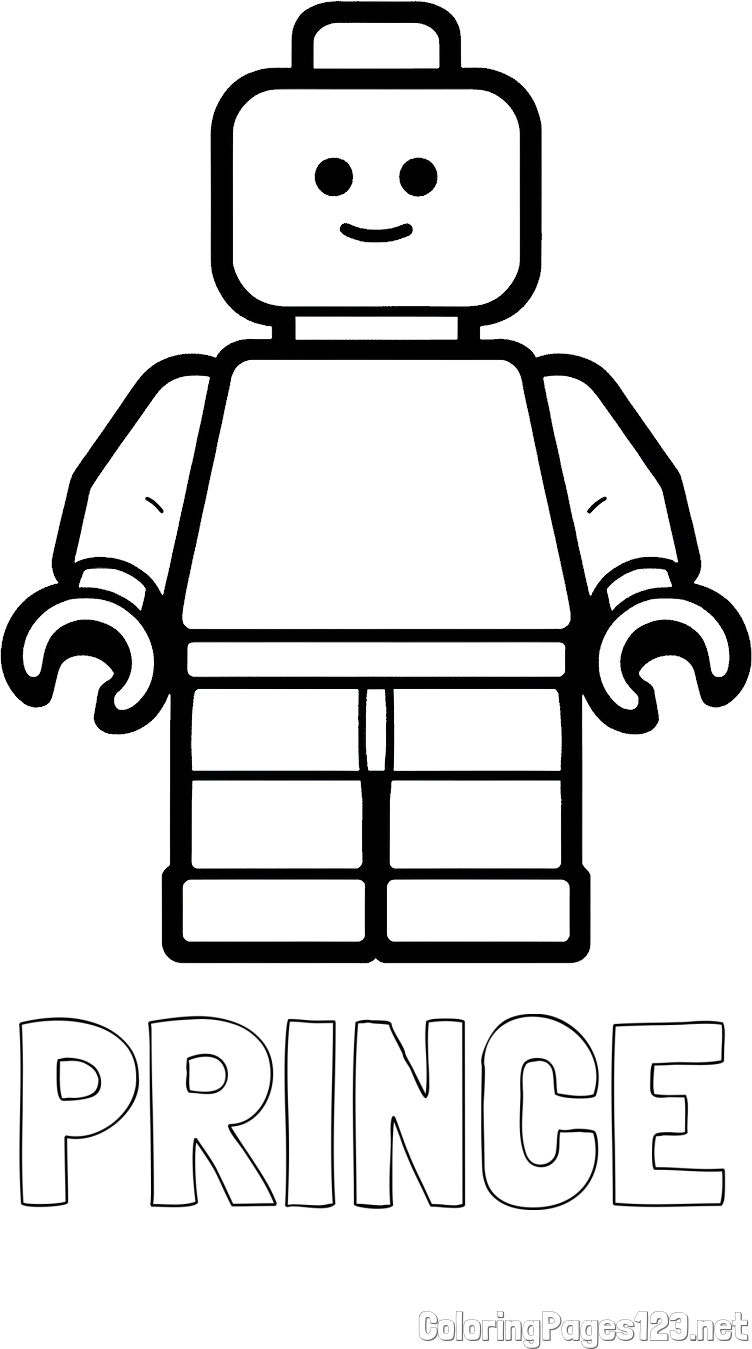 PRINCE Coloring Page and Easy LEGO Character Coloring Page