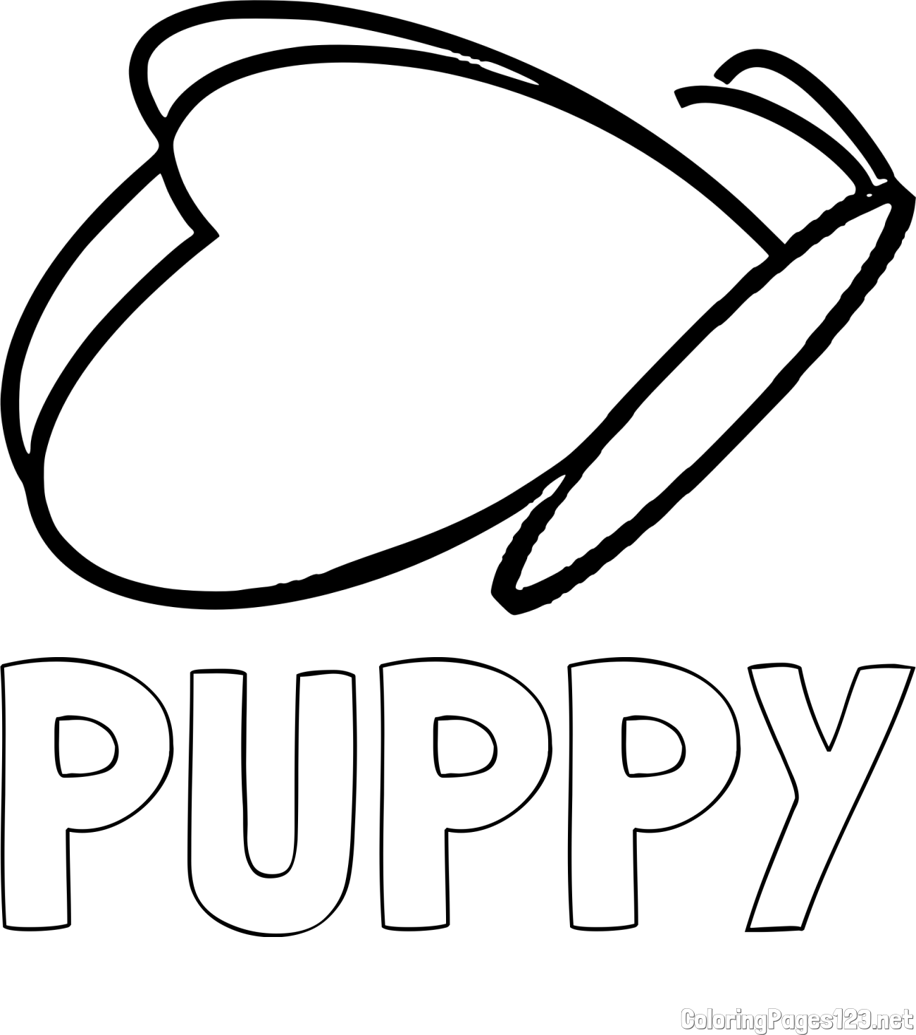 PUPPY Coloring Page and Butterfly Coloring Page for Preschool