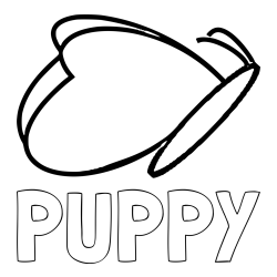 Online Created Coloring Page - PUPPY Coloring Page and Butterfly Coloring Page for Preschool