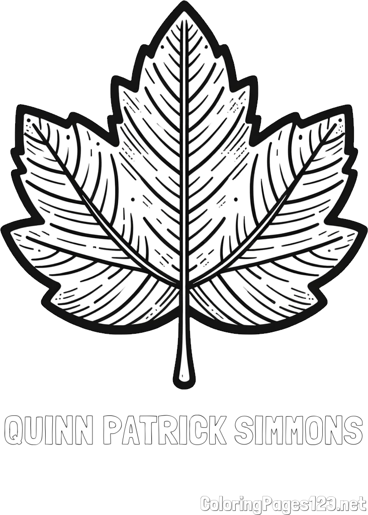 QUINN PATRICK SIMMONS Coloring Page and Autumn Leaf Coloring Page