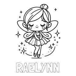 Online Created Coloring Page - RAELYNN Coloring Page and Children's Coloring Page of a Magical Fairy