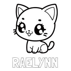 Online Created Coloring Page - RAELYNN Coloring Page and Coloring Page of an Anime Cat