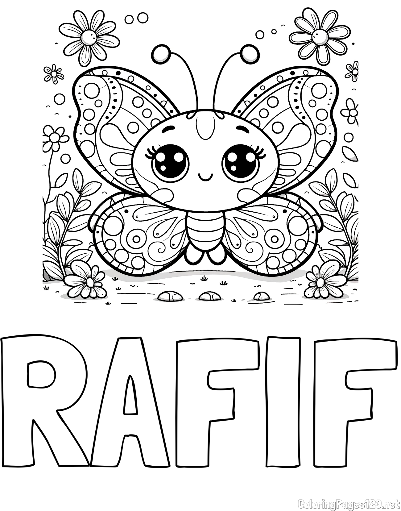 RAFIF Coloring Page and Cute Butterfly Coloring Page