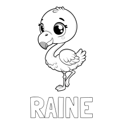 Online Created Coloring Page - RAINE Coloring Page and Coloring Page of a Cute Flamingo