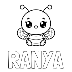 Online Created Coloring Page - RANYA Coloring Page and Children's Coloring Page of a Cute Bee