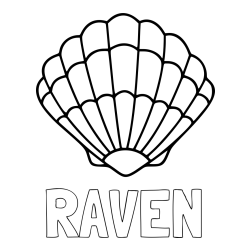 Online Created Coloring Page - RAVEN Coloring Page and Easy Seashell Coloring Page