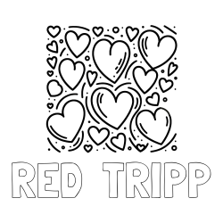RED  TRIPP Coloring Page and Free Printable Coloring Page of Hearts