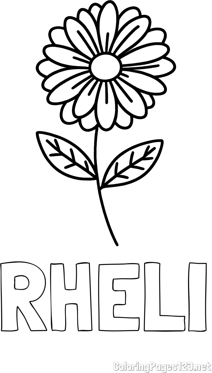 RHELI Coloring Page and Flower Coloring Page