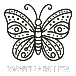 ROSABELLA BALLEZA Coloring Page alongside Butterfly Coloring Page (Simple)