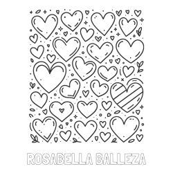 Online Created Coloring Page - ROSABELLA BALLEZA Coloring Page alongside Children's Coloring Page of Many Hearts