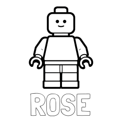 ROSE Coloring Page and Easy LEGO Character Coloring Page