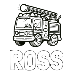 Online Created Coloring Page - ROSS Coloring Page and Children's Coloring Page of a Simple Fire Truck