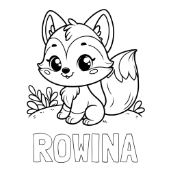 Online Created Coloring Page - ROWINA Coloring Page and Cute Fox Coloring Page