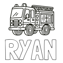RYAN Coloring Page and Coloring page of a fire truck