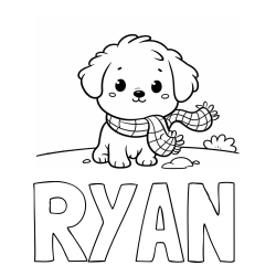 Online Created Coloring Page - RYAN Coloring Page and Coloring Page of an Adorable Puppy