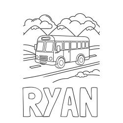 Online Created Coloring Page - RYAN Coloring Page and Free Printable Coloring Page of a School Bus