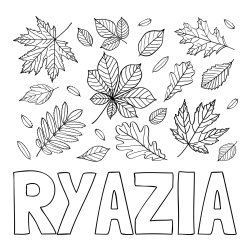 Online Created Coloring Page - RYAZIA Coloring Page and Autumn Leaves Coloring Page