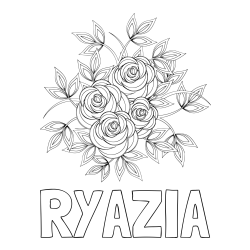 Online Created Coloring Page - RYAZIA Coloring Page and Rose Mandala Coloring Page