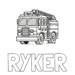 Online Created Coloring Page - RYKER Coloring Page and Coloring Page of a Big Fire Truck