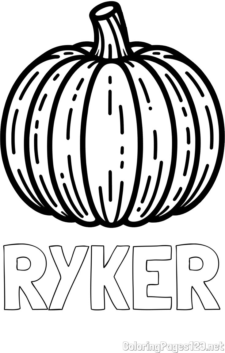 RYKER Coloring Page and Easy Pumpkin Coloring
