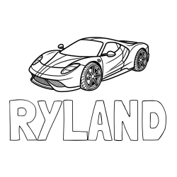 Online Created Coloring Page - RYLAND Coloring Page and Free Printable Coloring Page of a Racing Car