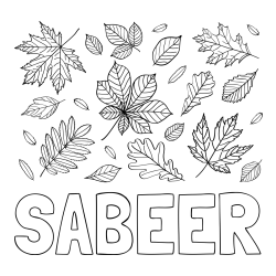 Online Created Coloring Page - SABEER Coloring Page and Autumn Leaves Coloring Page