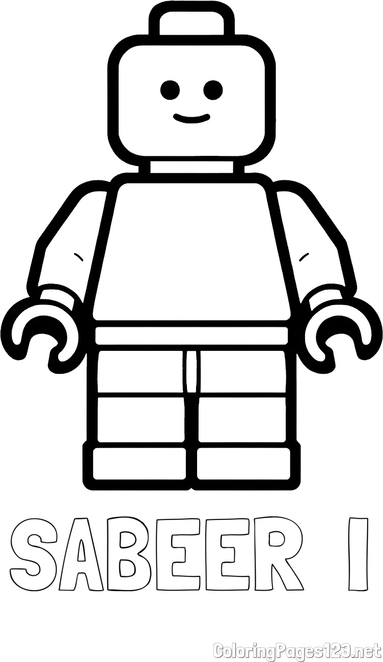 SABEER  I Coloring Page and Easy LEGO Character Coloring Page