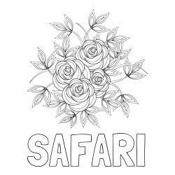 Online Created Coloring Page - SAFARI Coloring Page and Rose Mandala Coloring Page