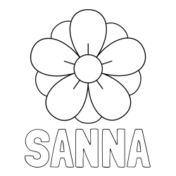 Online Created Coloring Page - SANNA Coloring Page and Flower Without Stem Coloring Page