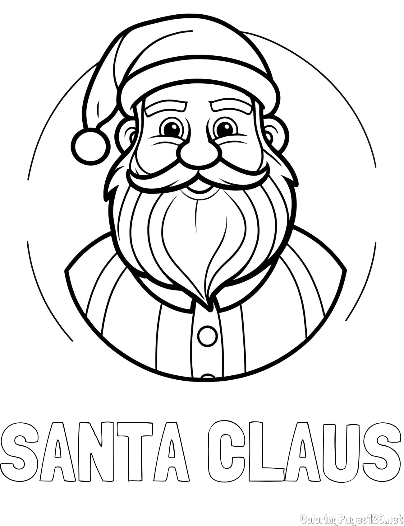 SANTA CLAUS Coloring Page alongside Cheerful Santa Claus Coloring Page for Kids