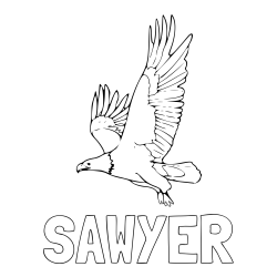Online Created Coloring Page - SAWYER Coloring Page and Majestic Eagle in Flight Coloring Page