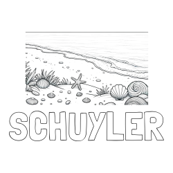 SCHUYLER Coloring Page and Beautiful Seashore Coloring Page