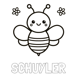 SCHUYLER Coloring Page and Children's Bee Coloring Book