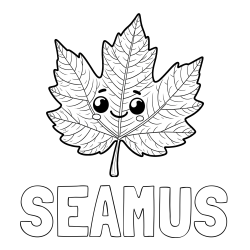 Online Created Coloring Page - SEAMUS Coloring Page and Smiling Leaf Coloring Page for Kids