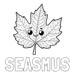 Online Created Coloring Page - SEASMUS Coloring Page and Smiling Leaf Coloring Page for Kids