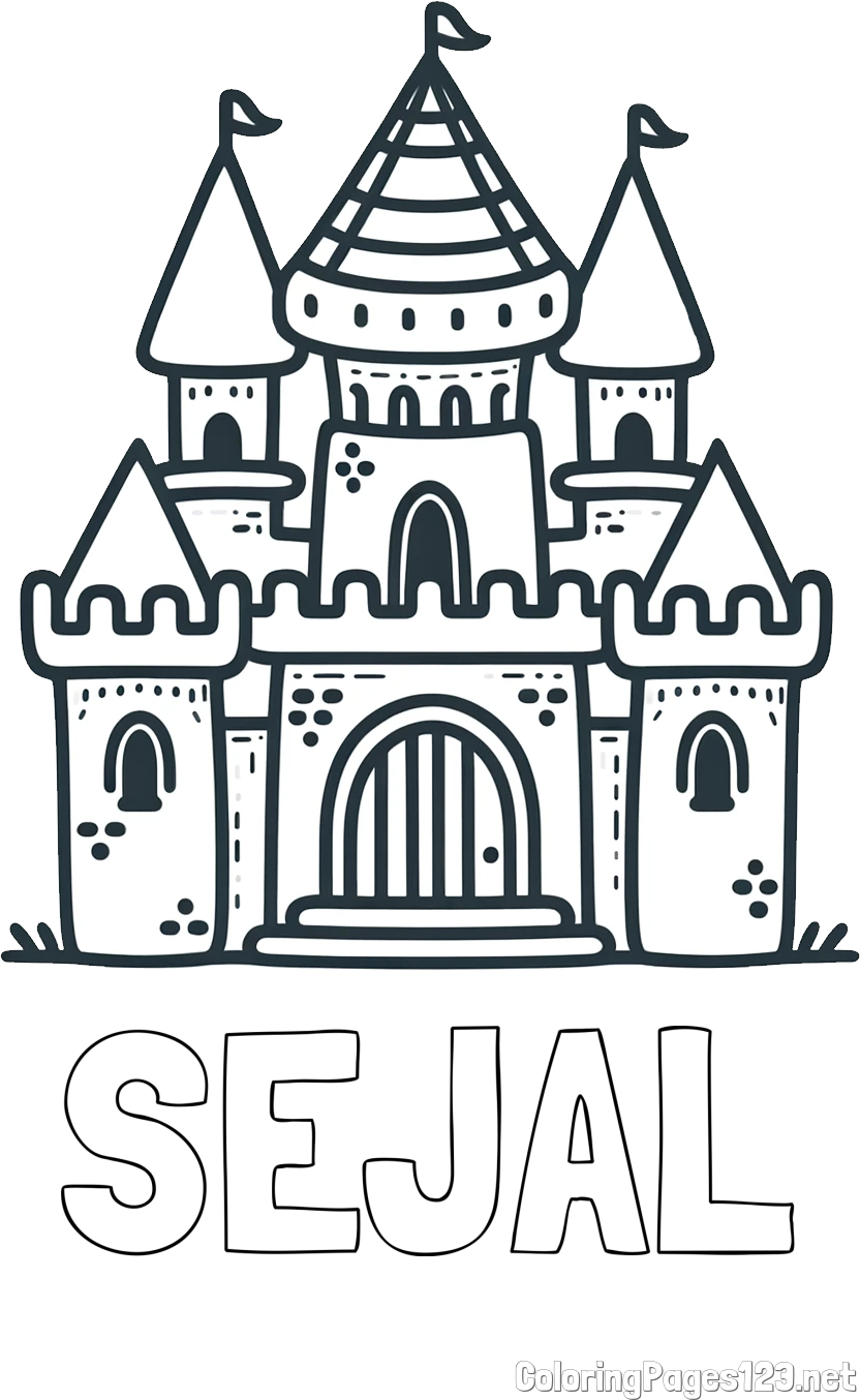 SEJAL Coloring Page and Beautiful Castle Coloring Page for Kids