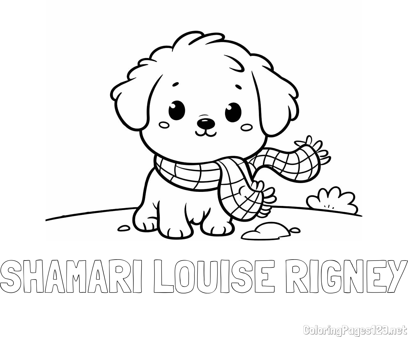 SHAMARI LOUISE RIGNEY Coloring Page and Coloring Page of an Adorable Puppy