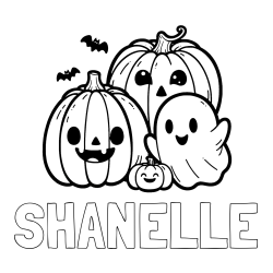 Online Created Coloring Page - SHANELLE Coloring Page and Halloween Pumpkin and Ghost Coloring Page
