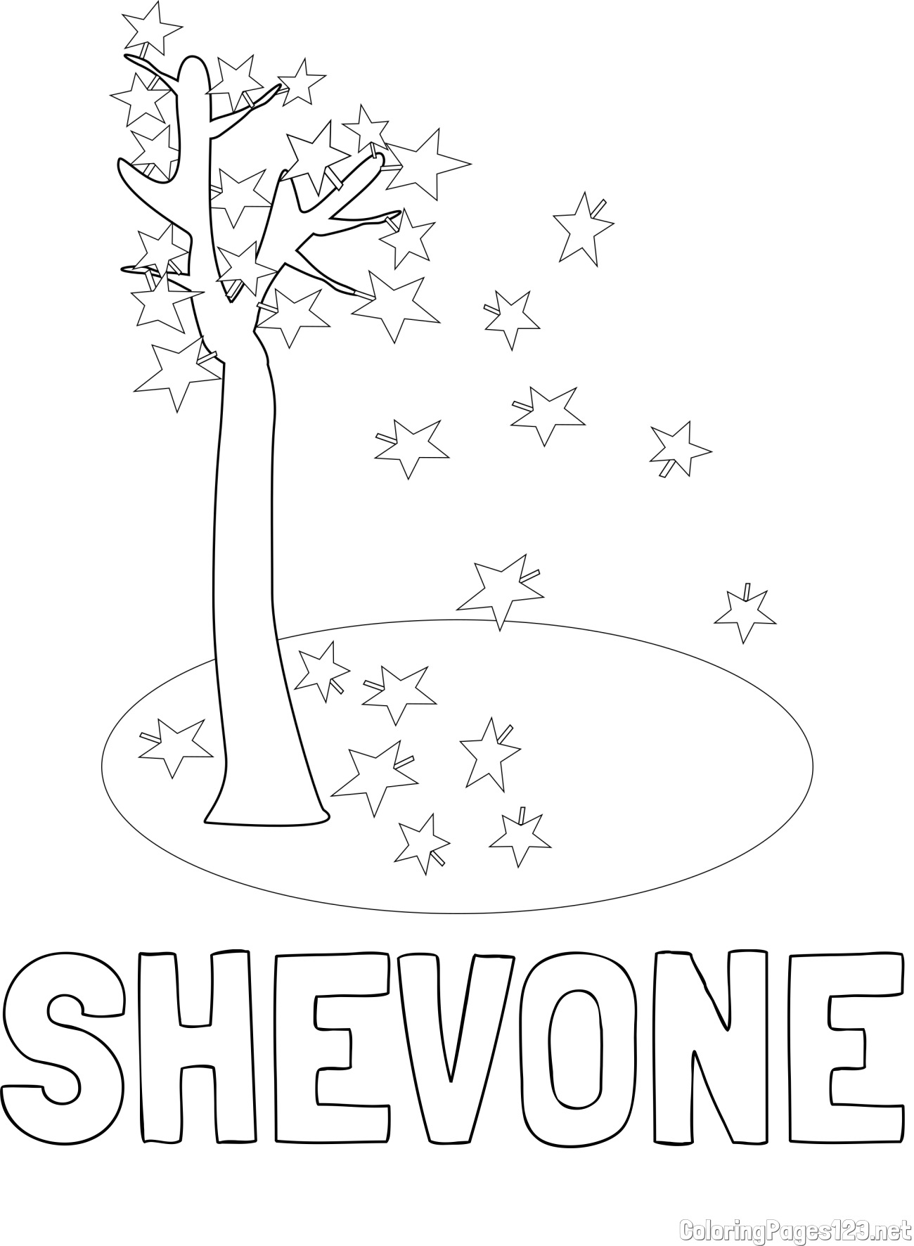 SHEVONE Coloring Page and Autumn Tree Coloring Page for Kids