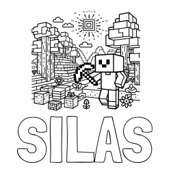 SILAS Coloring Page alongside Minecraft World Coloring Page
