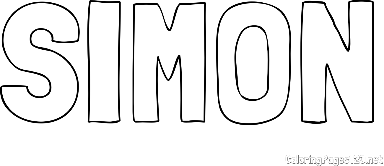 SIMON Coloring Page