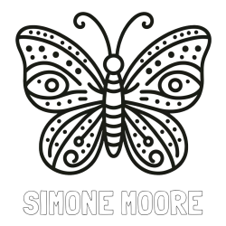 Online Created Coloring Page - SIMONE MOORE Coloring Page and Butterfly Coloring Page (Simple)